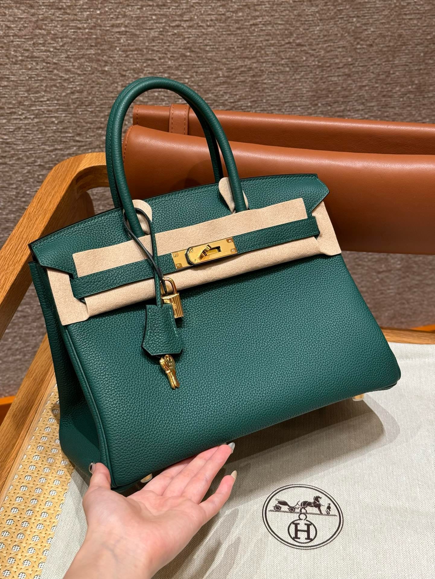Birkin Hermes Togo z6/Malachite gold