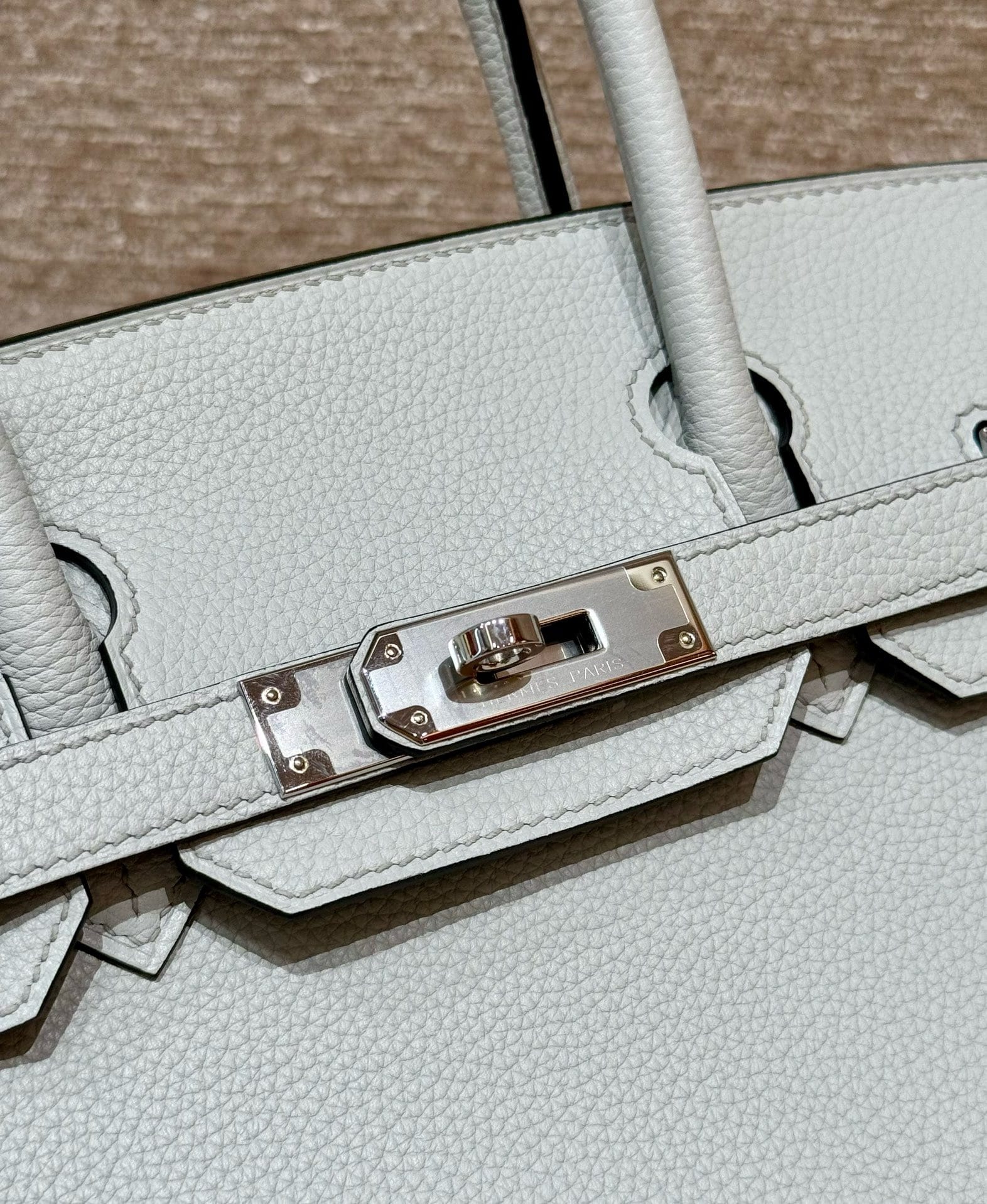 Birkin Hermes Togo 08/Blue pale silver
