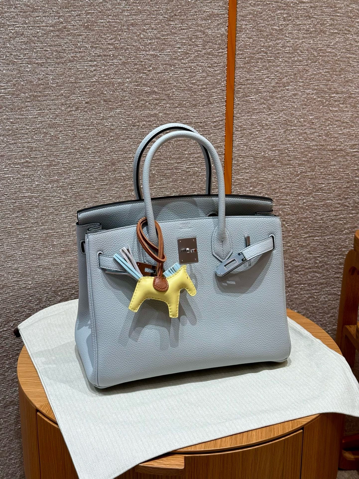Birkin Hermes Togo 08/Blue pale silver