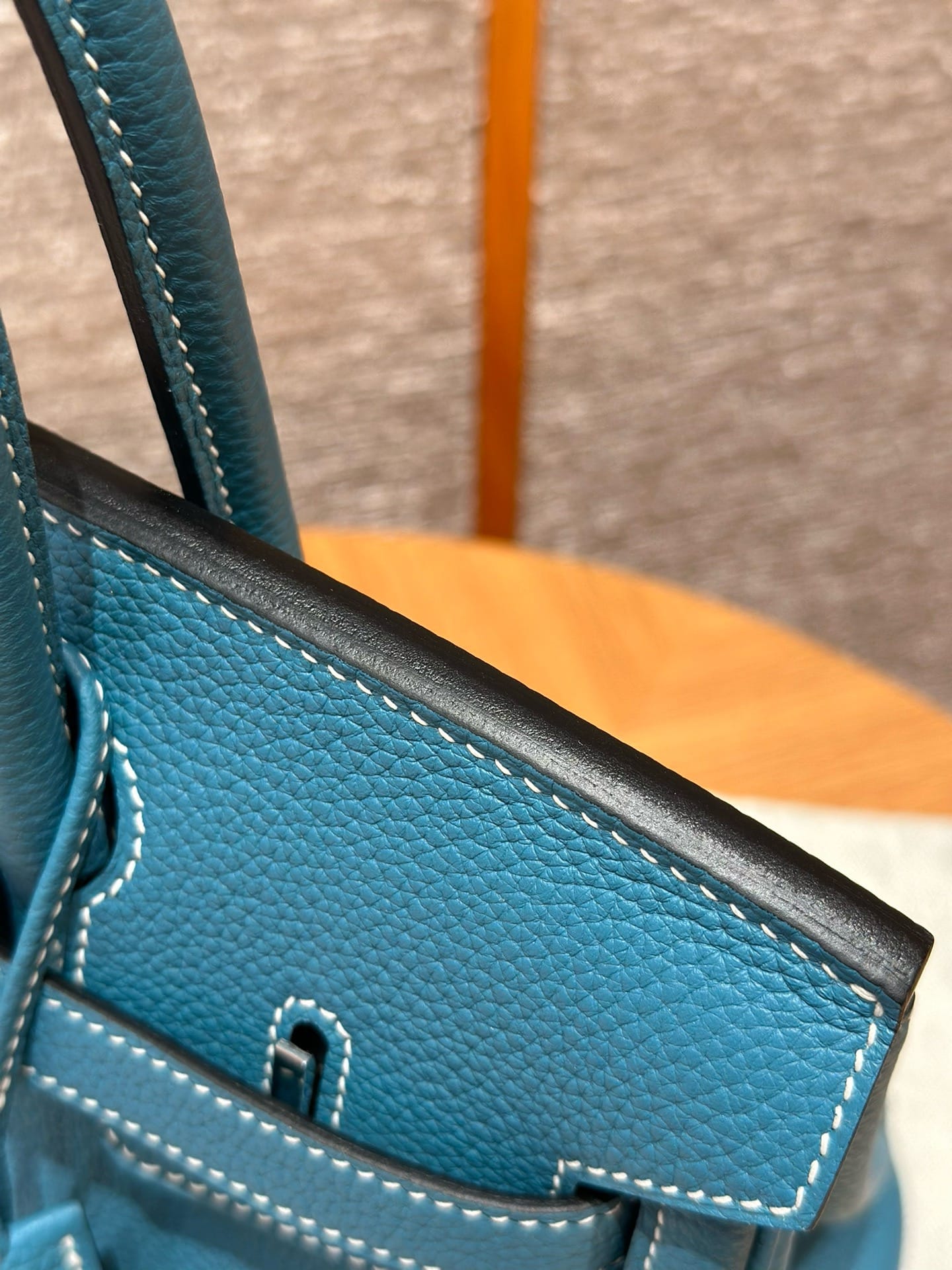 Birkin Hermes Togo 75/Blue Jean silver