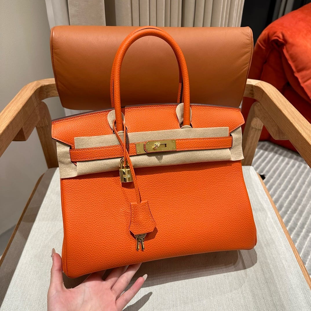 Birkin Hermes Togo 9J/Feu Orange gold