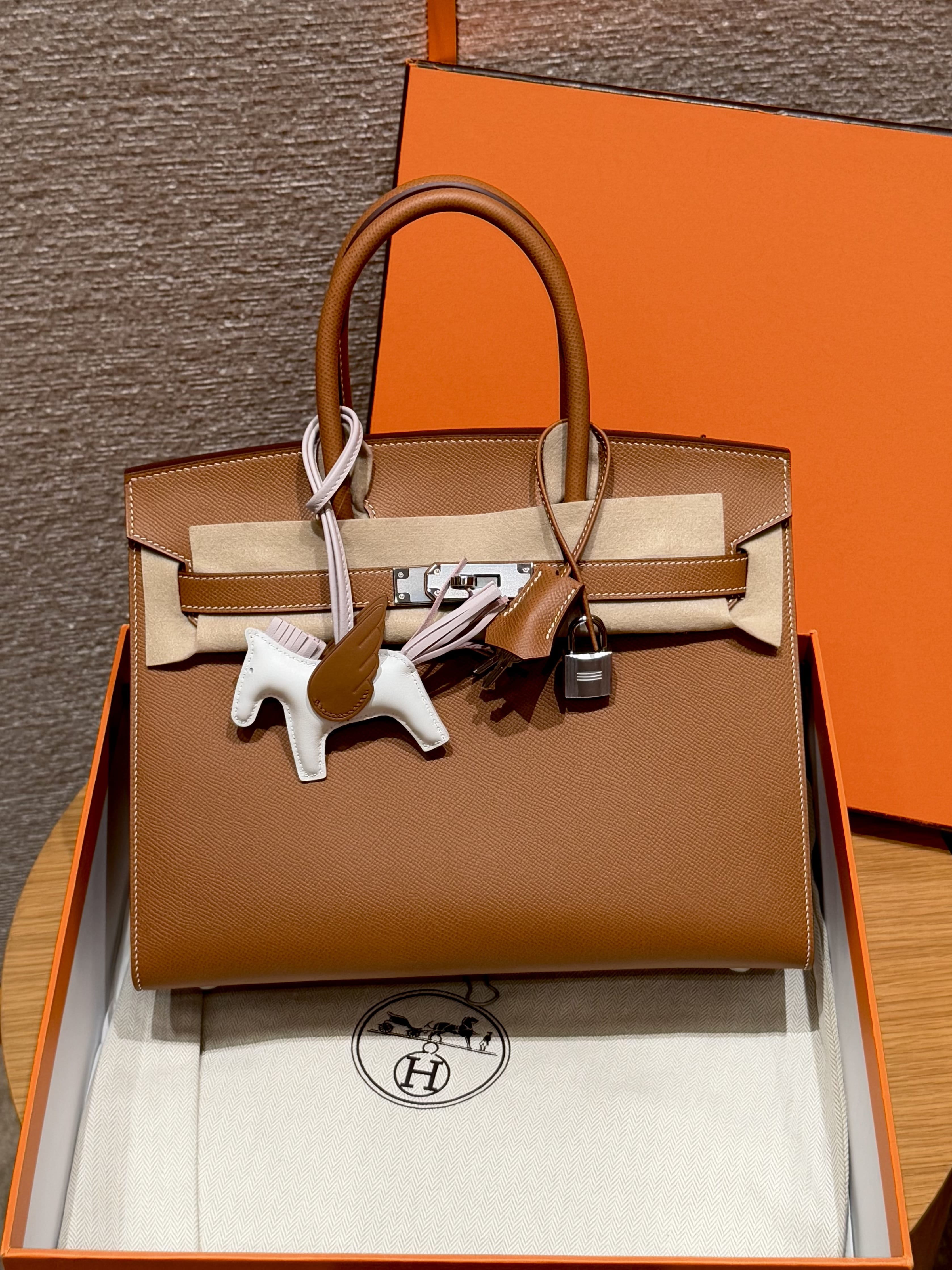 Birkin Hermes Epsom 37/Gold silver