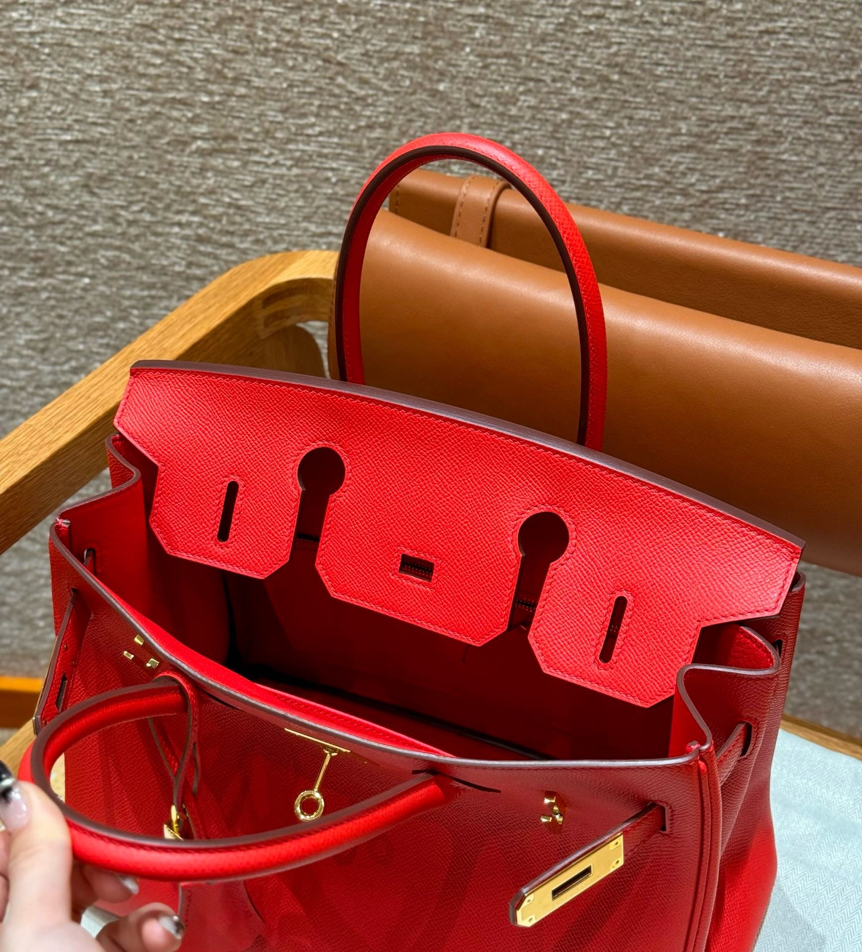 Birkin Hermes Epsom S3/Rouge Coeur gold
