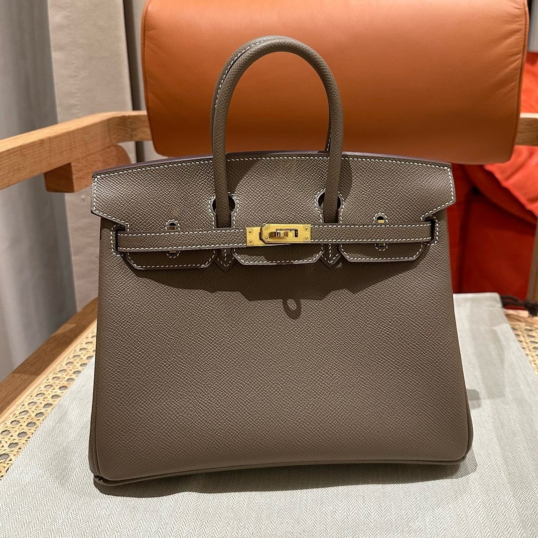 Birkin Hermes Epsom ck18/Etoupe gold
