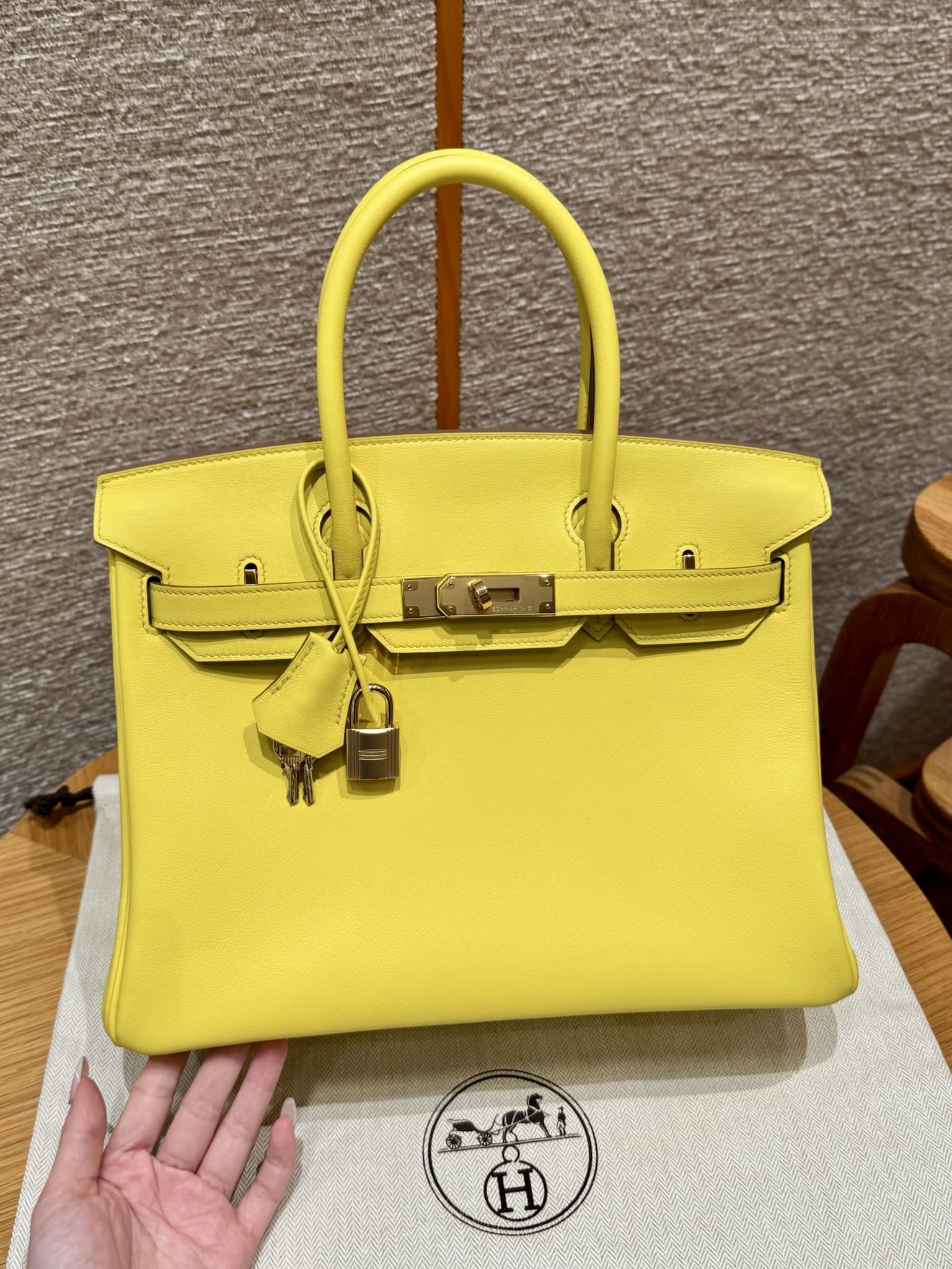 Birkin Hermes Swift 9R/Lime gold