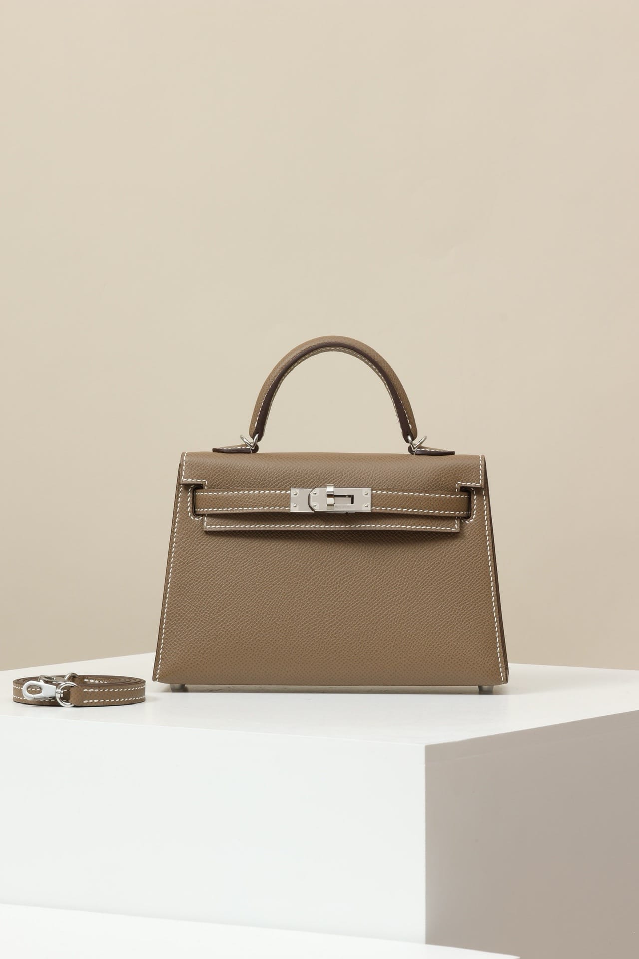 Kelly 19 Hermes Epsom CK19 silver