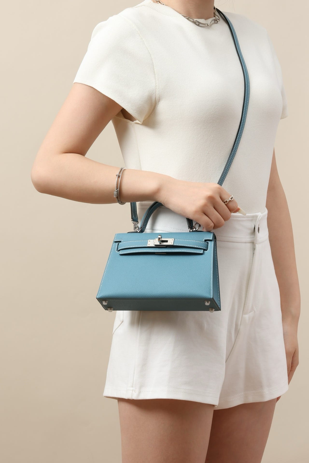 Kelly 19 Hermes Epsom D2 Silver