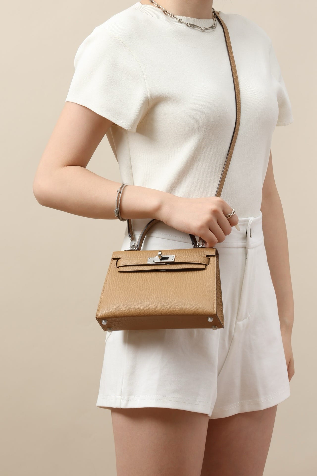 Kelly 19 Hermes Epsom OM Silver