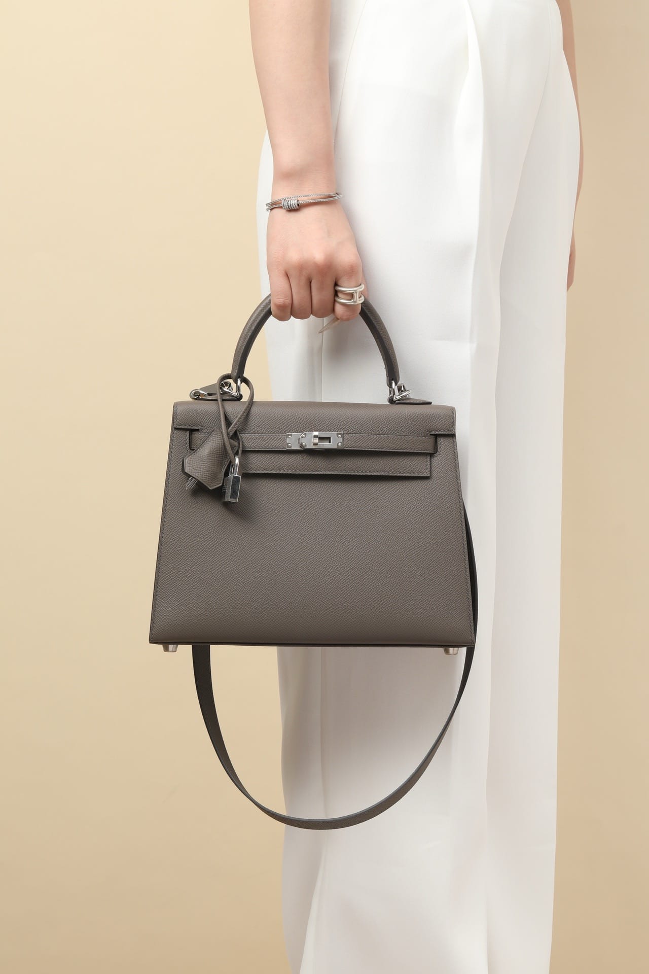 Kelly Hermes Epsom 8F silver