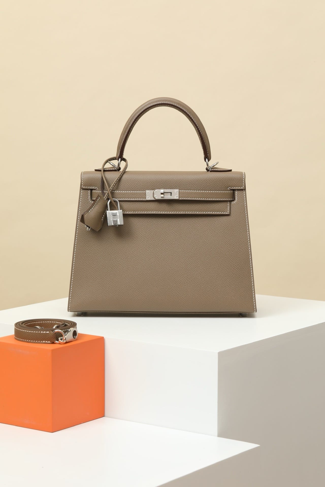 Kelly Hermes Epsom CK18 silver