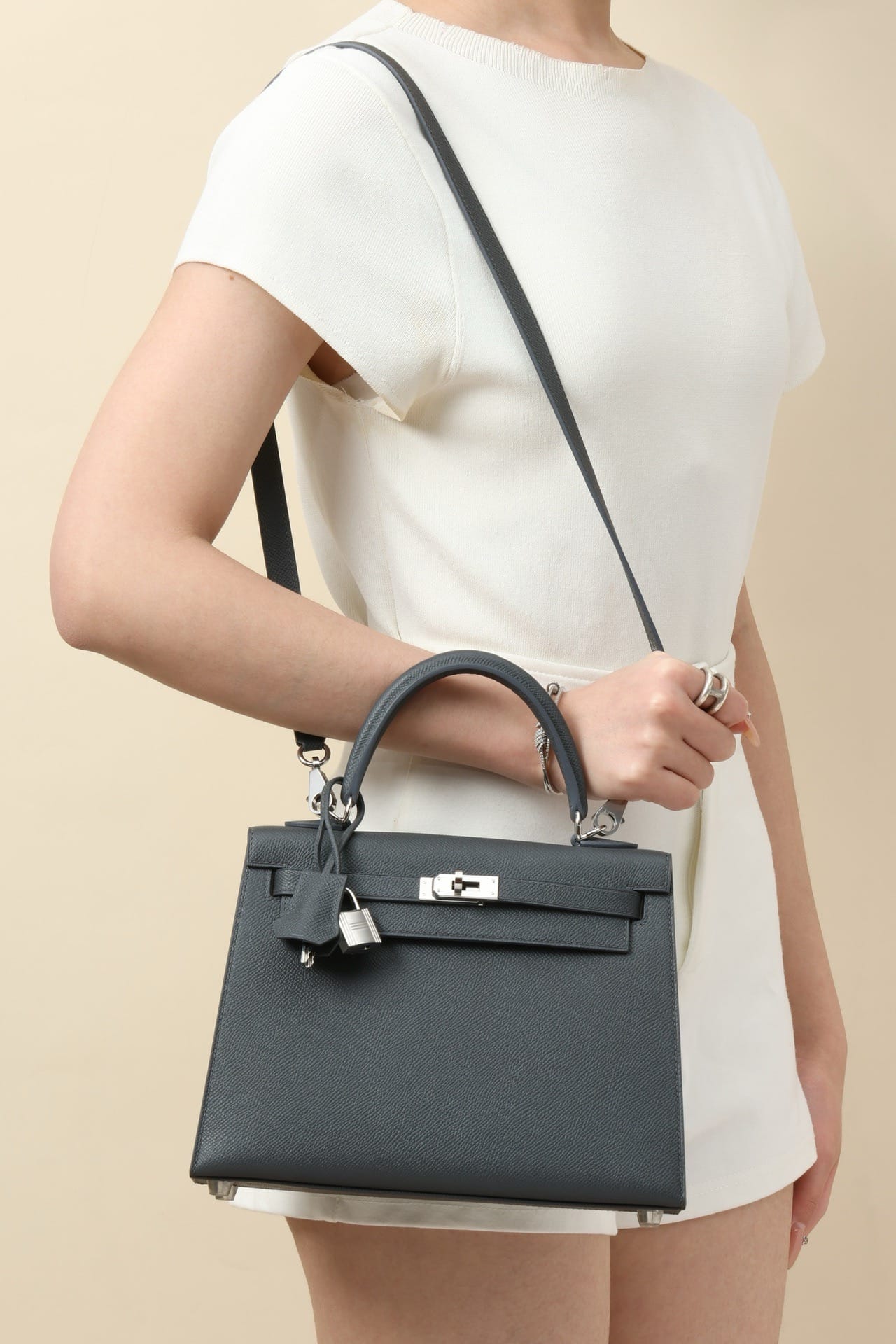 Kelly Hermes Epsom 85 silver