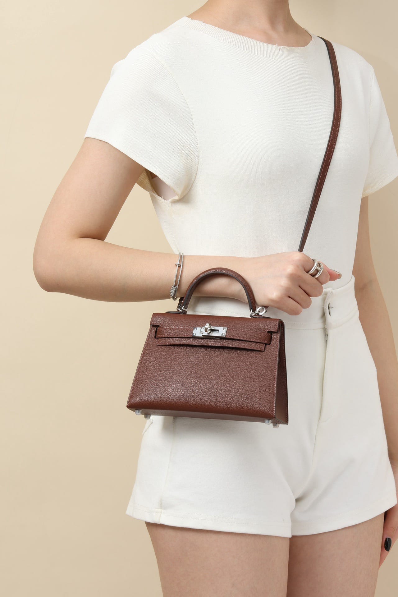 Kelly 19 Hermes Chevre 41/36 silver