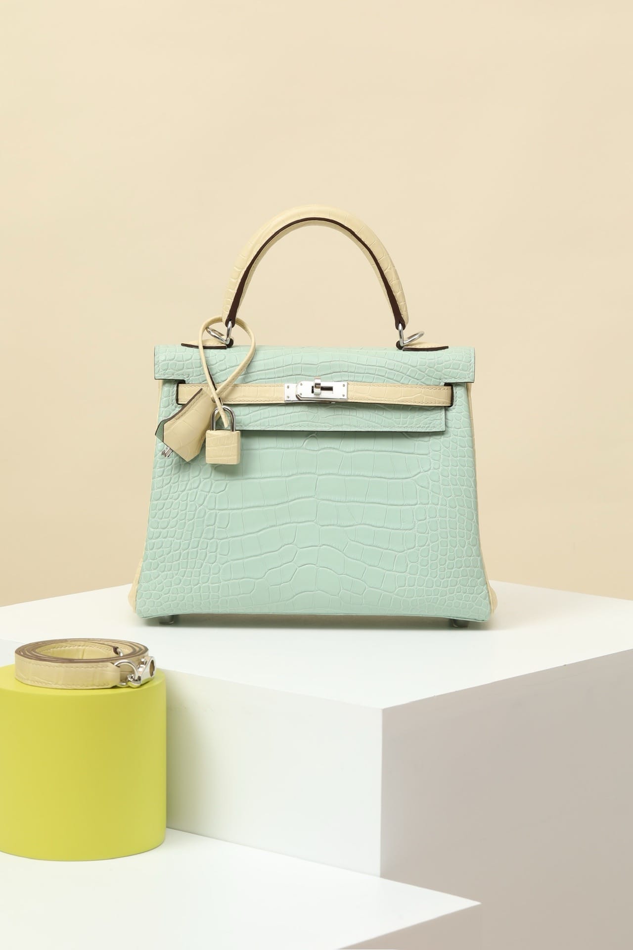 Kelly Croco Hermes Croco 6U/Y1 silver