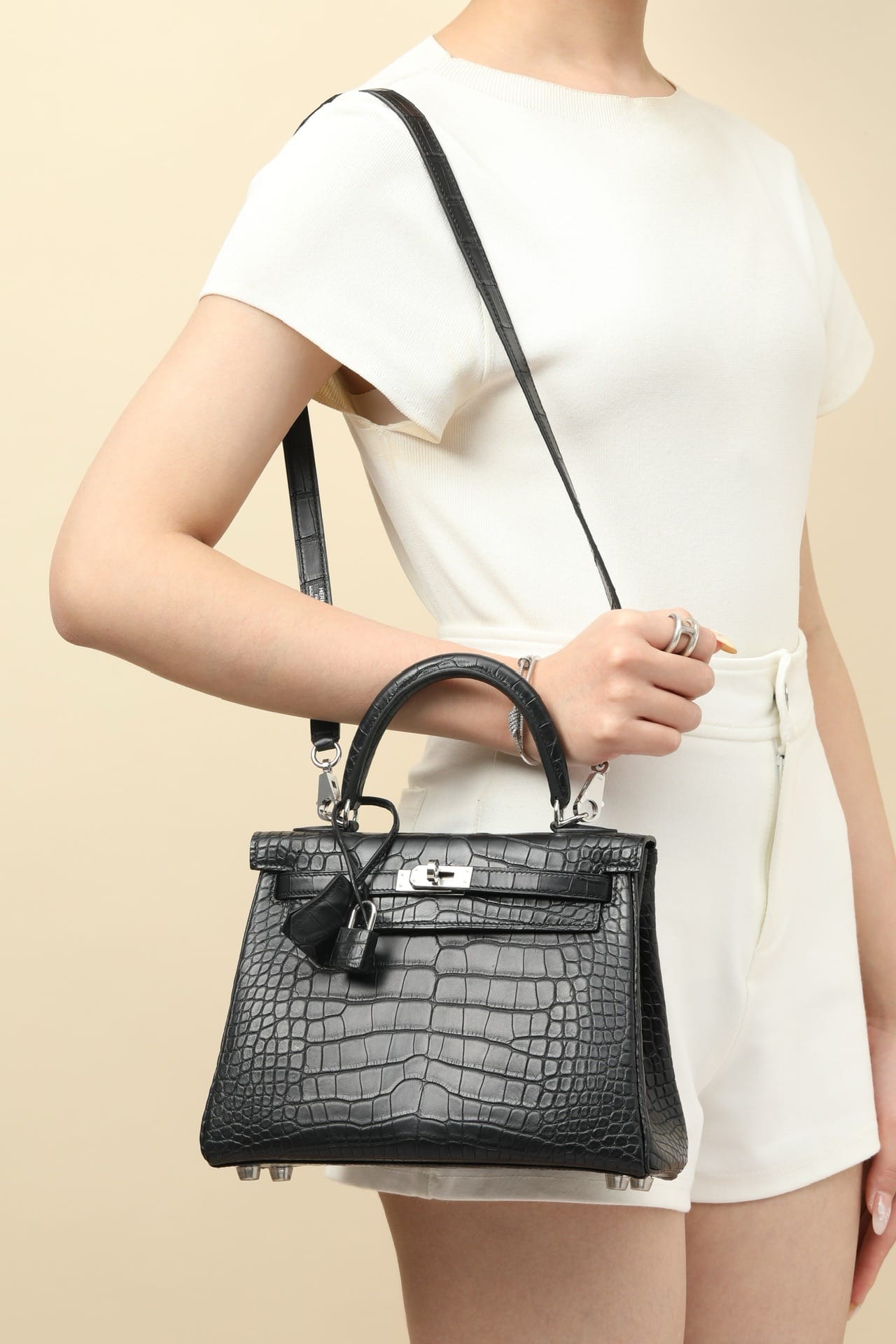 Kelly Croco Hermes Croco CK89 silver