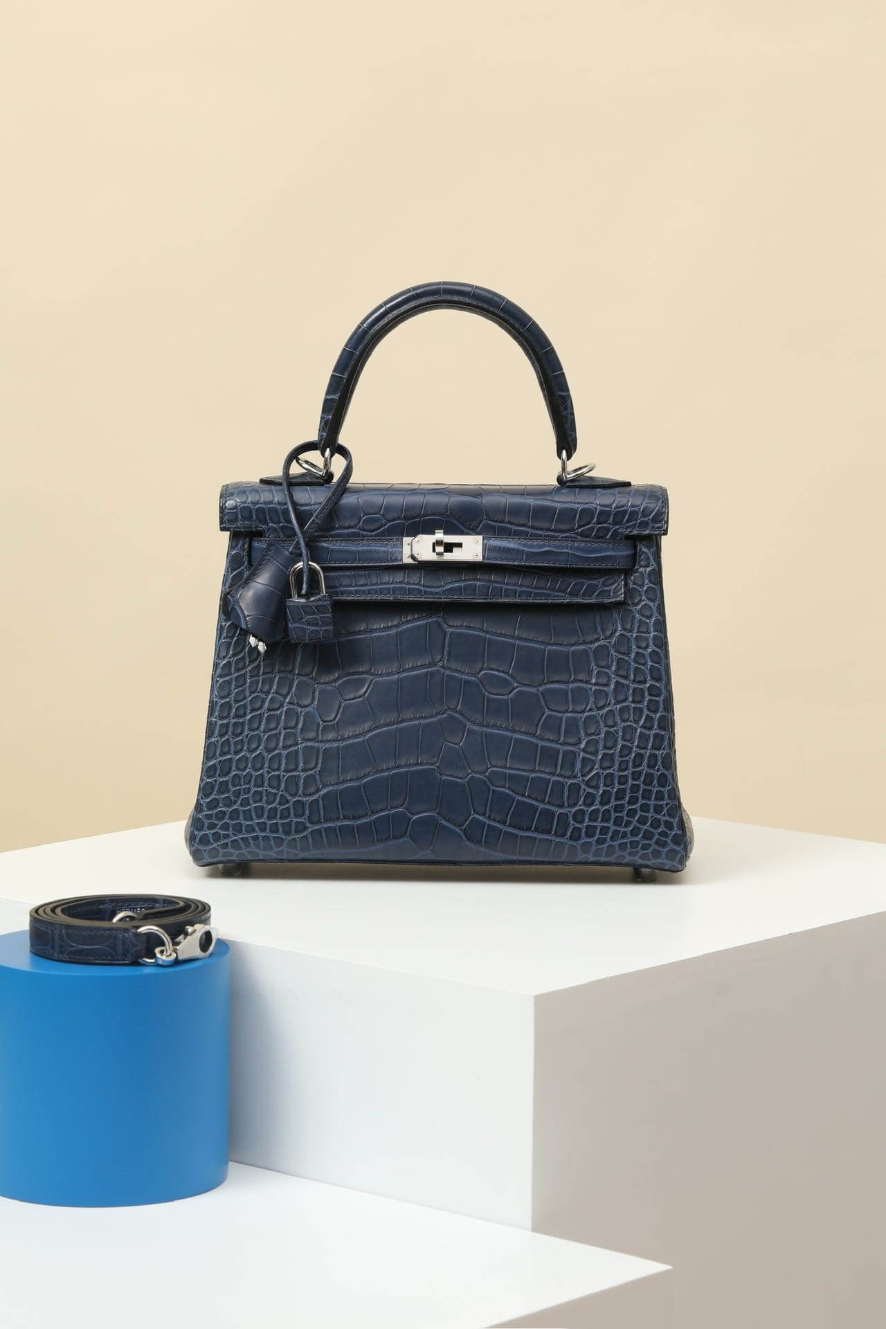 Kelly Croco Hermes Croco 7L silver