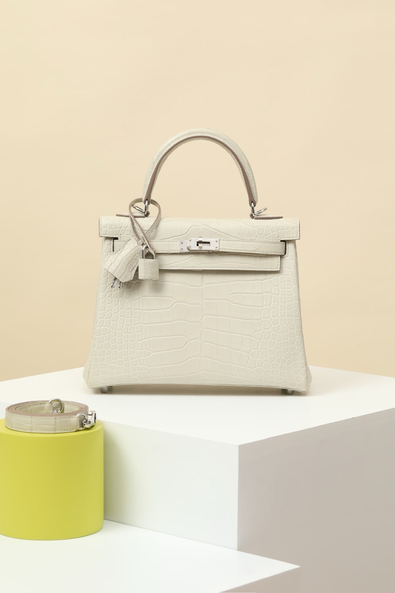 Kelly Croco Hermes Croco 8L silver