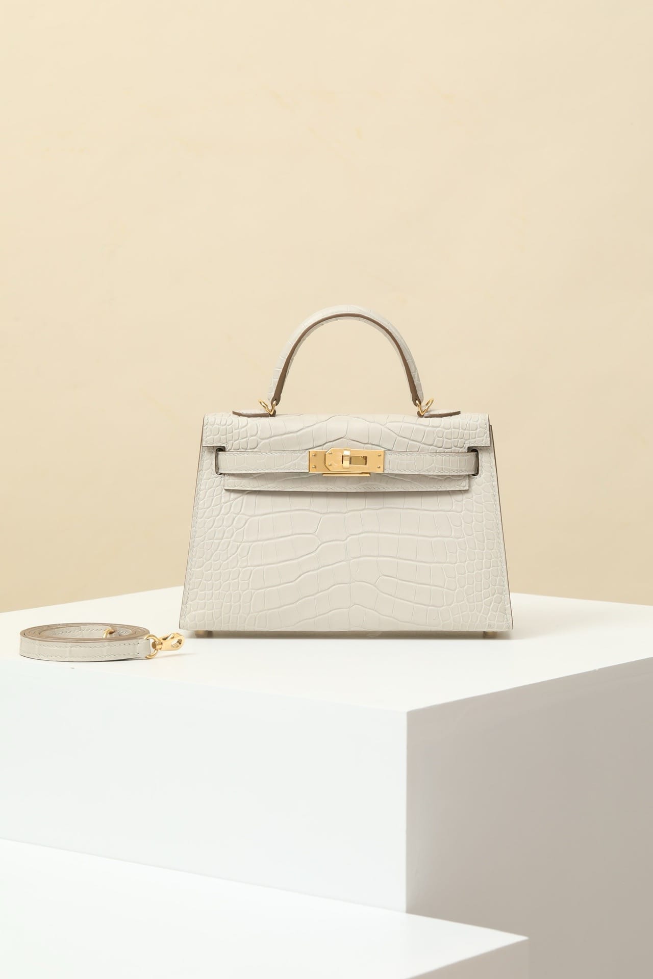 Kelly 19 Croco Hermes 8L gold