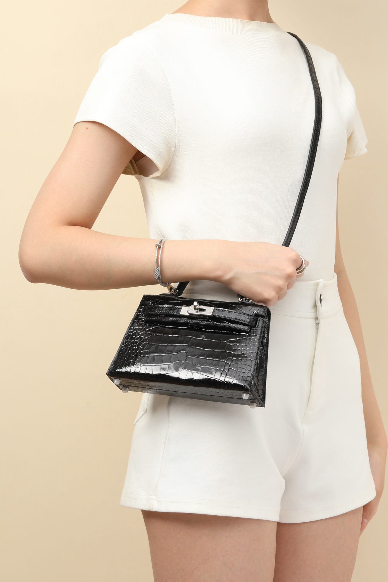 Kelly 19 Croco Hermes CK89.g silver