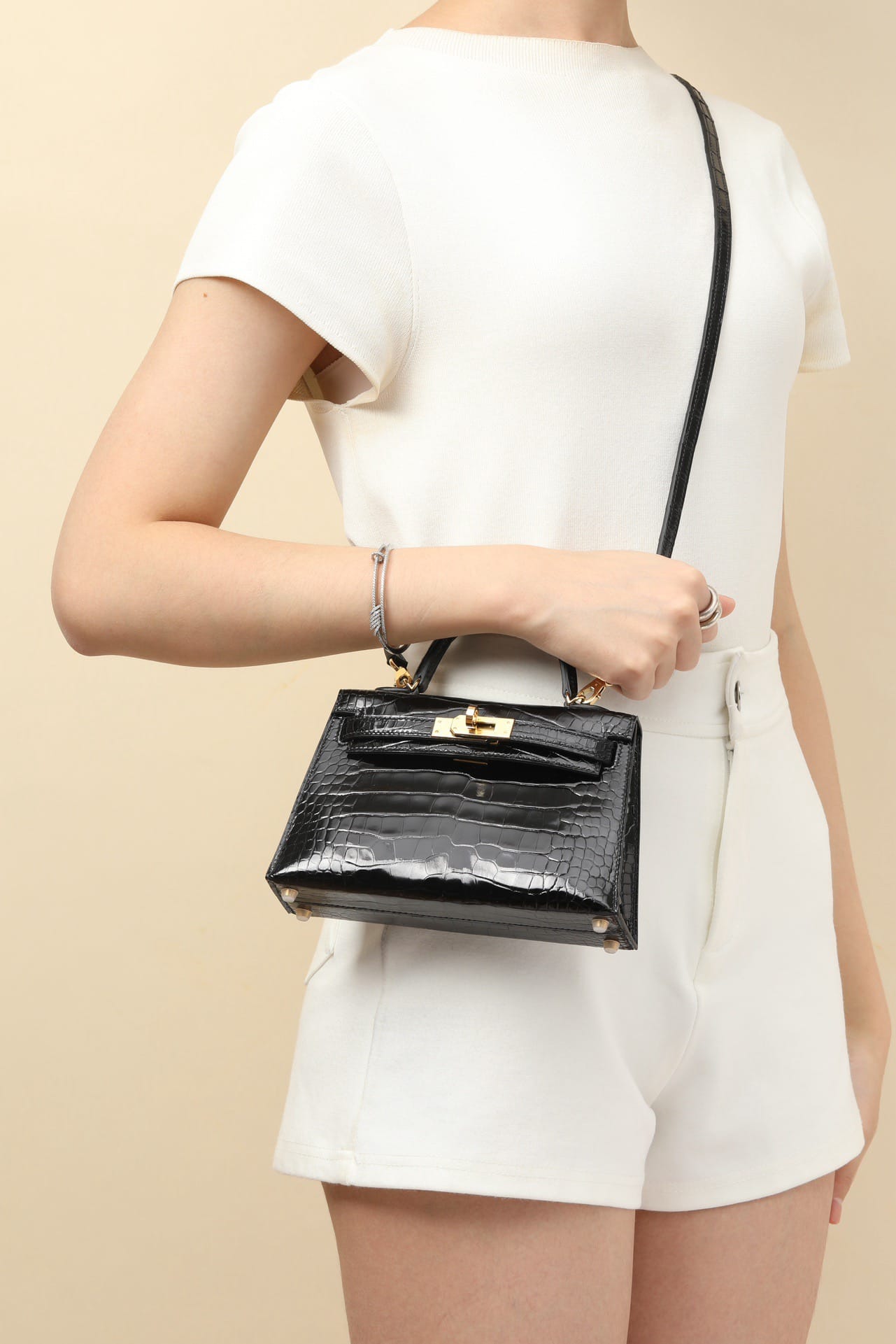 Kelly 19 Croco Hermes CK89.g gold