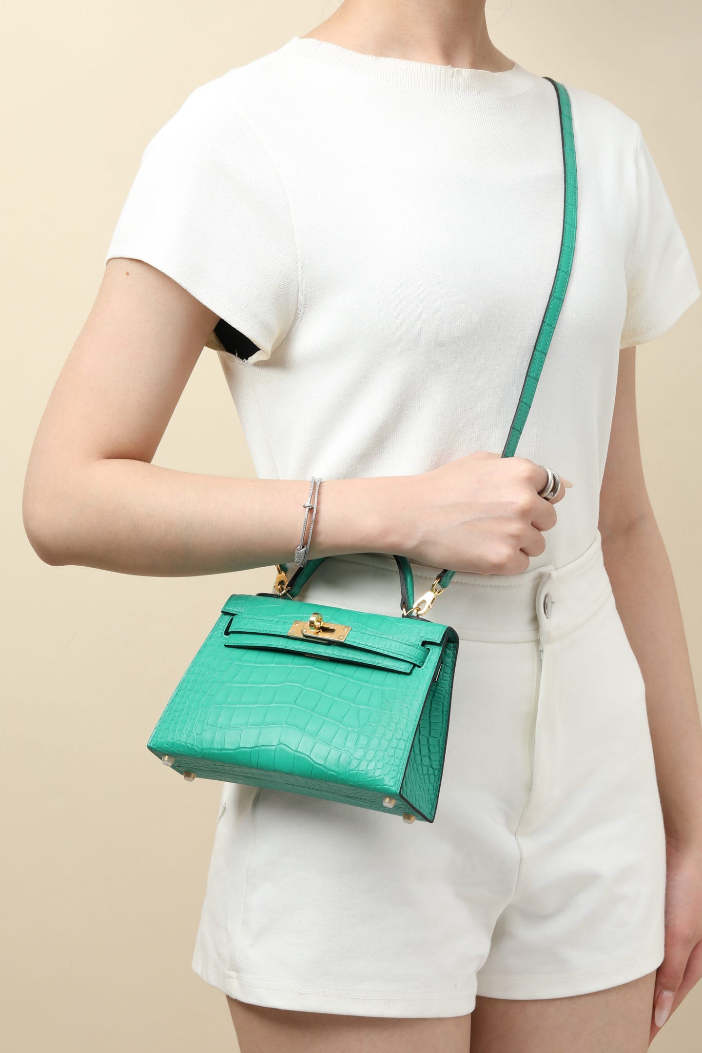 Kelly 19 Croco Hermes OZ silver