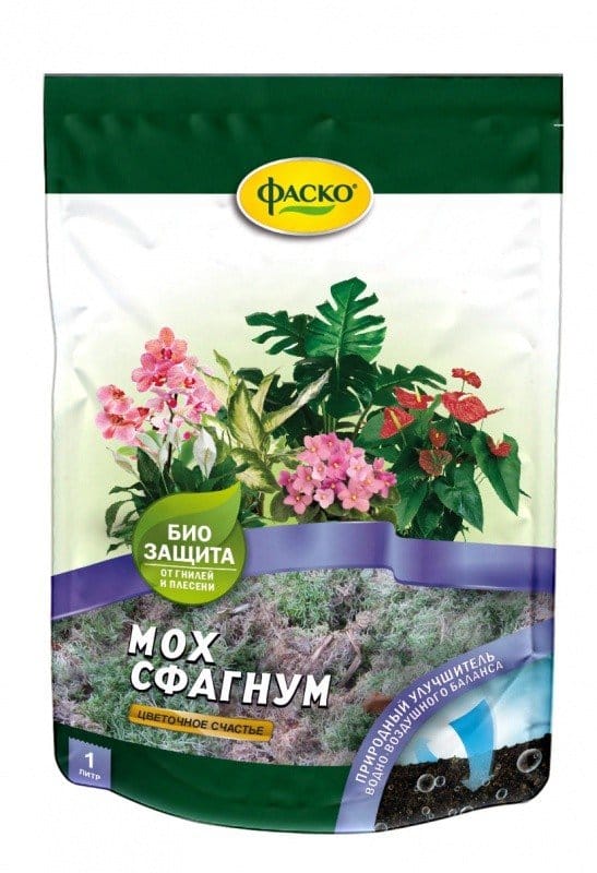 Мох сфагнум Цветочное счастье, 1л ФАСКО