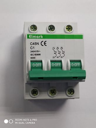 Выключатель автоматический реечный Elmark C45N 6.0KA 3Р – 1А