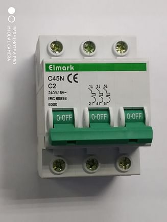 Выключатель автоматический реечный Elmark C45N 6.0KA 3Р – 2А
