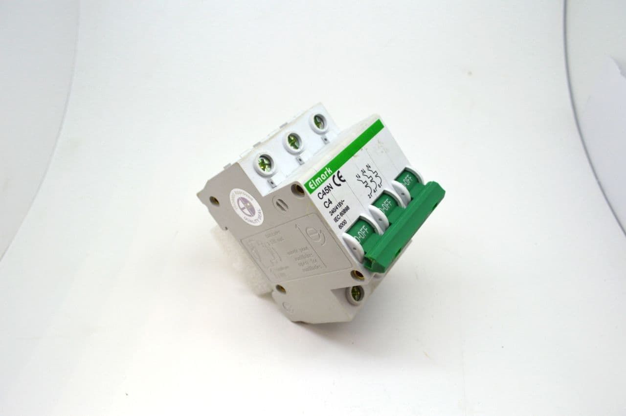 Выключатель автоматический реечный Elmark C45N 6.0KA 3Р – 4А