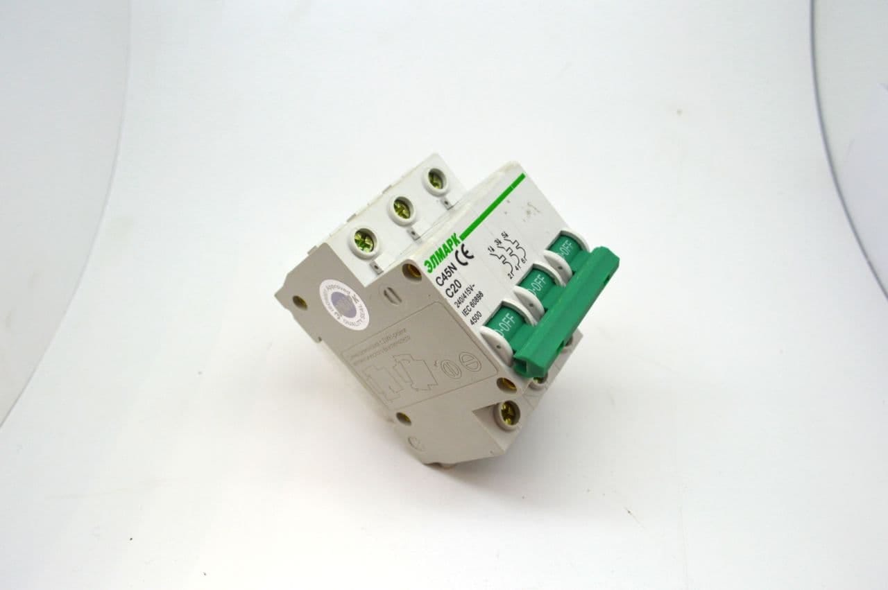 Выключатель автоматический реечный Elmark C45N 4.5KA 3Р – 20А