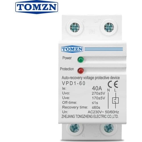 Реле защиты по напряжению и току TOMZN VPD1-60