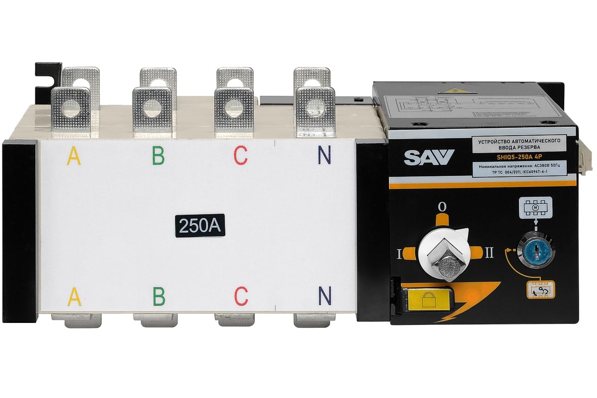 РЕВЕРСИВНЫЙ РУБИЛЬНИК PE/SAV SHIQ5-250/4P