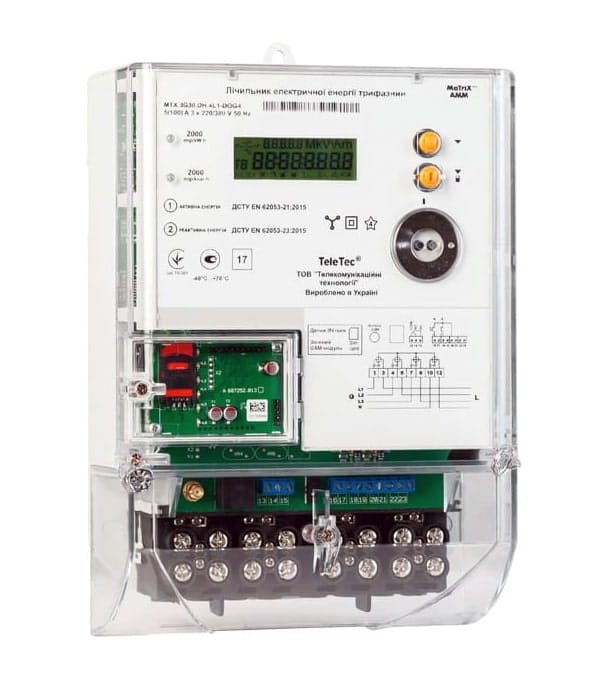 Трехфазный счетчик Tele Tec MTX 3R30.DH.4L1-YDO4