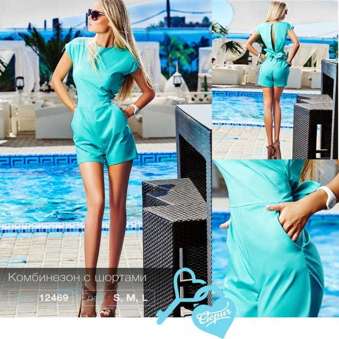 Короткий летний комбинезон Palm beach