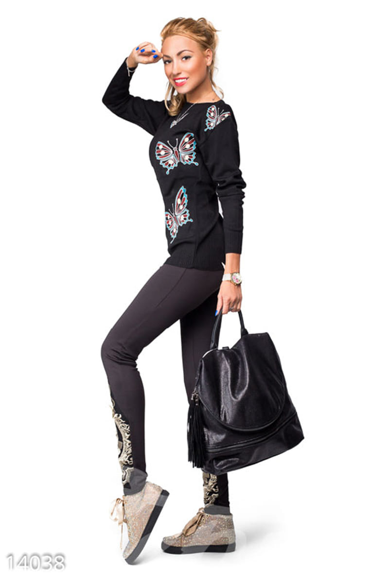 Леггинсы с вышивкой Lady