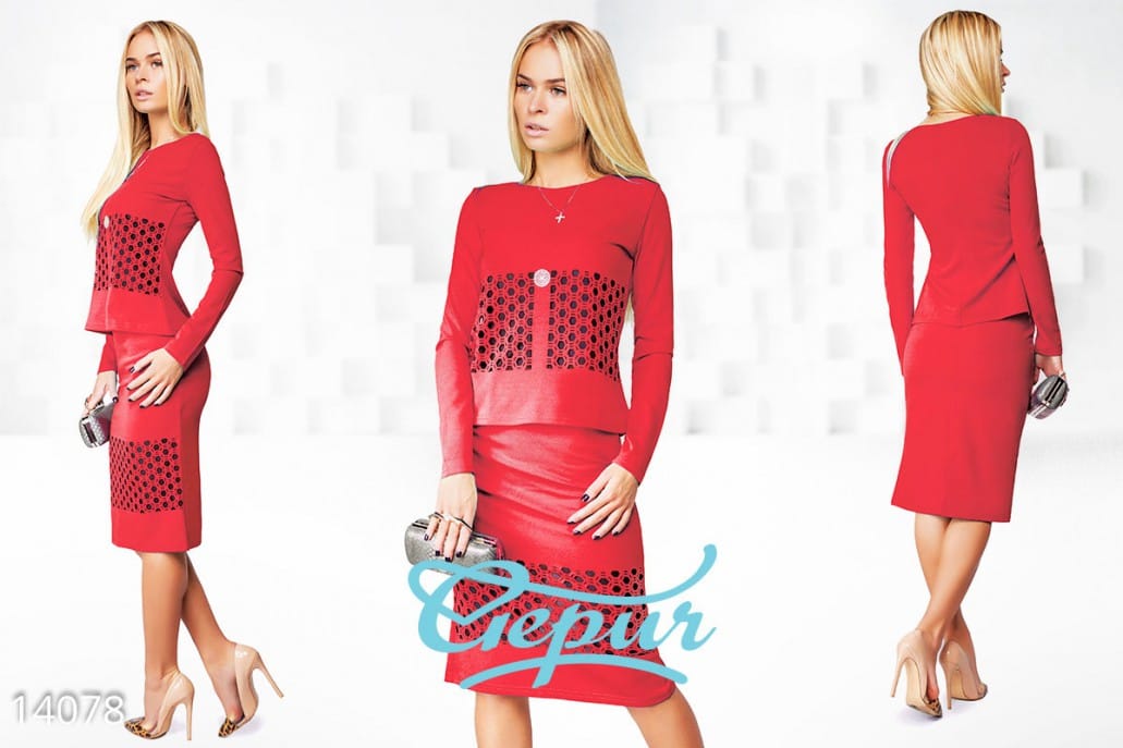 Яркий юбочный костюм Lady