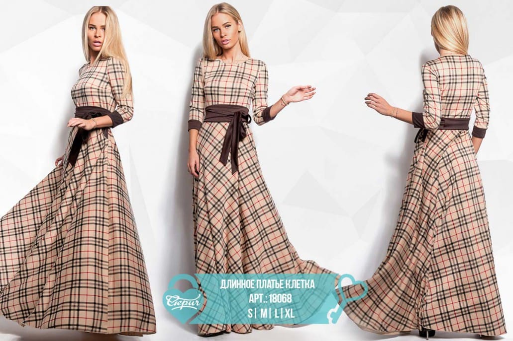 Длинное платье в клетку Vibe