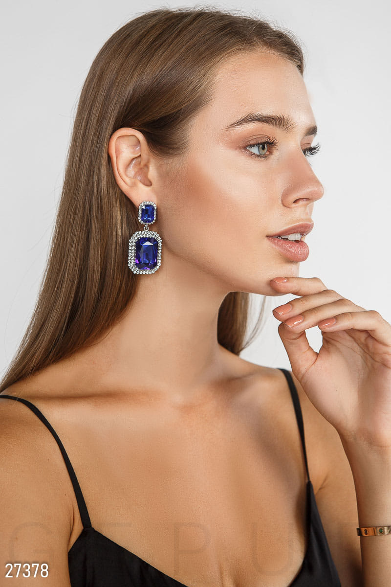 Объемные серьги-подвески Seven days