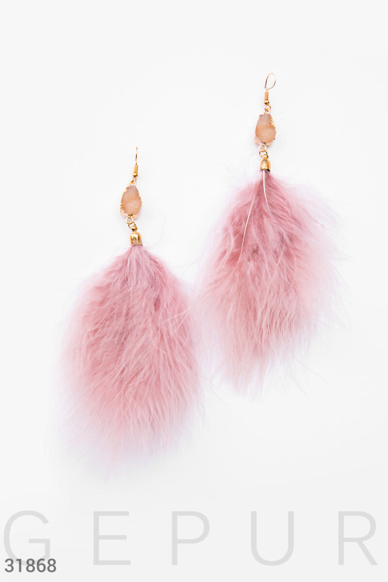 Пудровые серьги-перья Anna sedokova x gepur