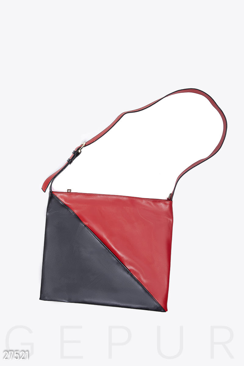 Контрастная кожаная сумка Seven days