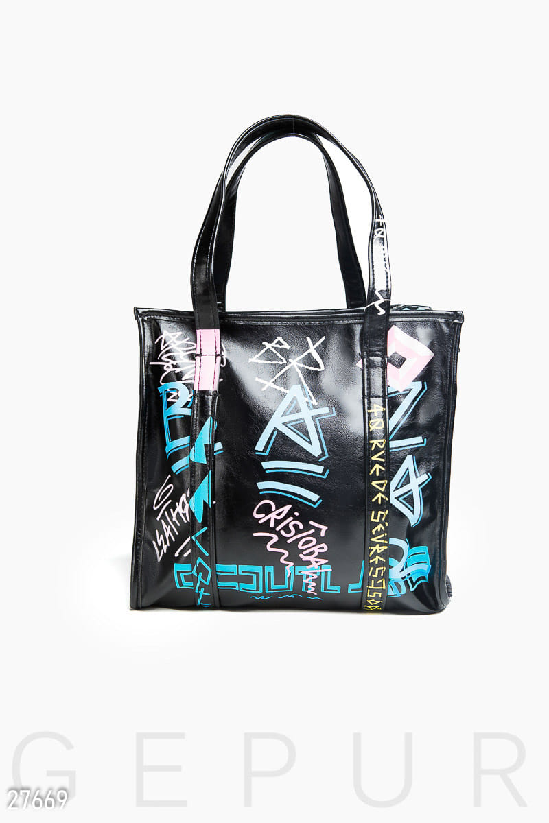 Цветная кожаная сумка 90s rock