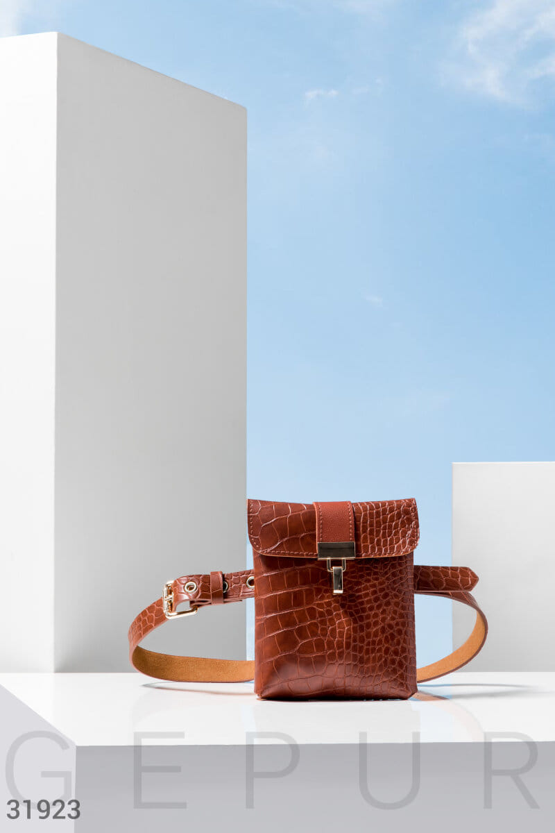 Сумка-ремень шоколадного цвета Leather trend