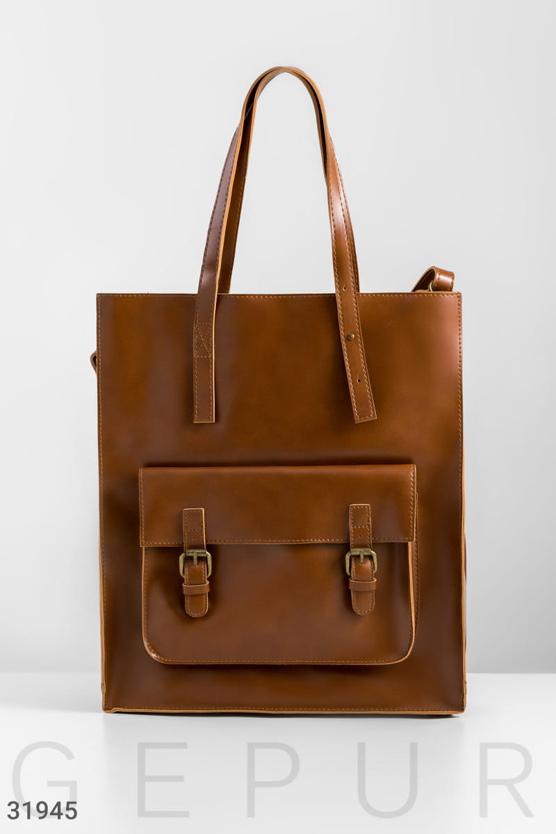 Стильная кожаная сумка This is your time