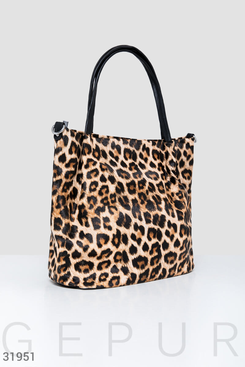 Сумка в леопардовый принт Leather trend
