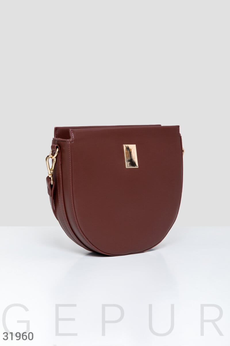 Деловая бордовая сумка Leather trend