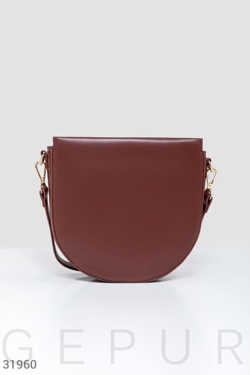 Деловая бордовая сумка Leather trend