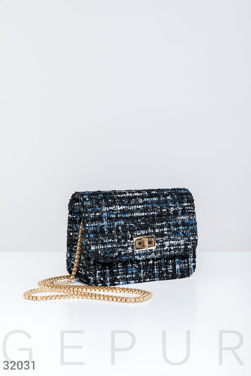 Твидовая компактная сумка Leather trend