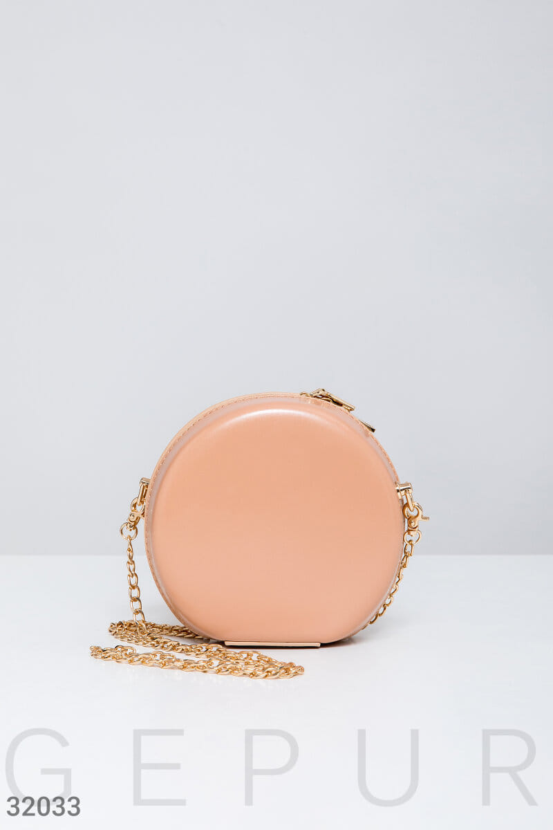 Кожаная круглая сумка Leather trend