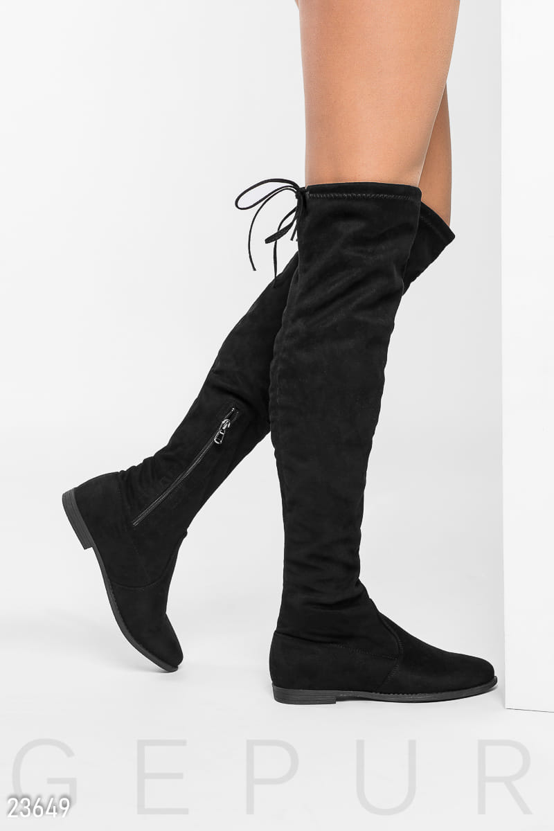 Замшевые сапоги-чулки Fur yourself