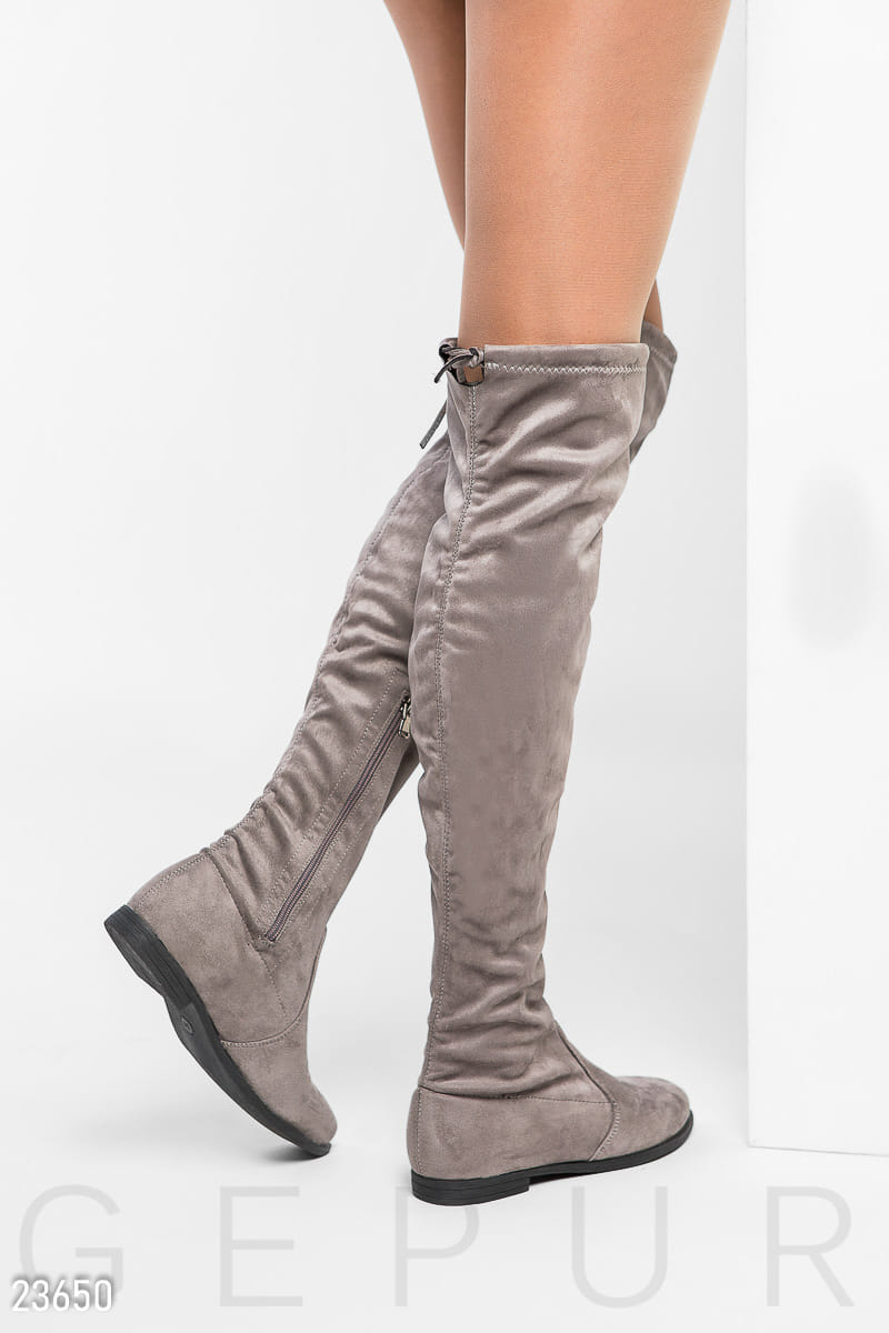 Высокие замшевые сапоги Fur yourself