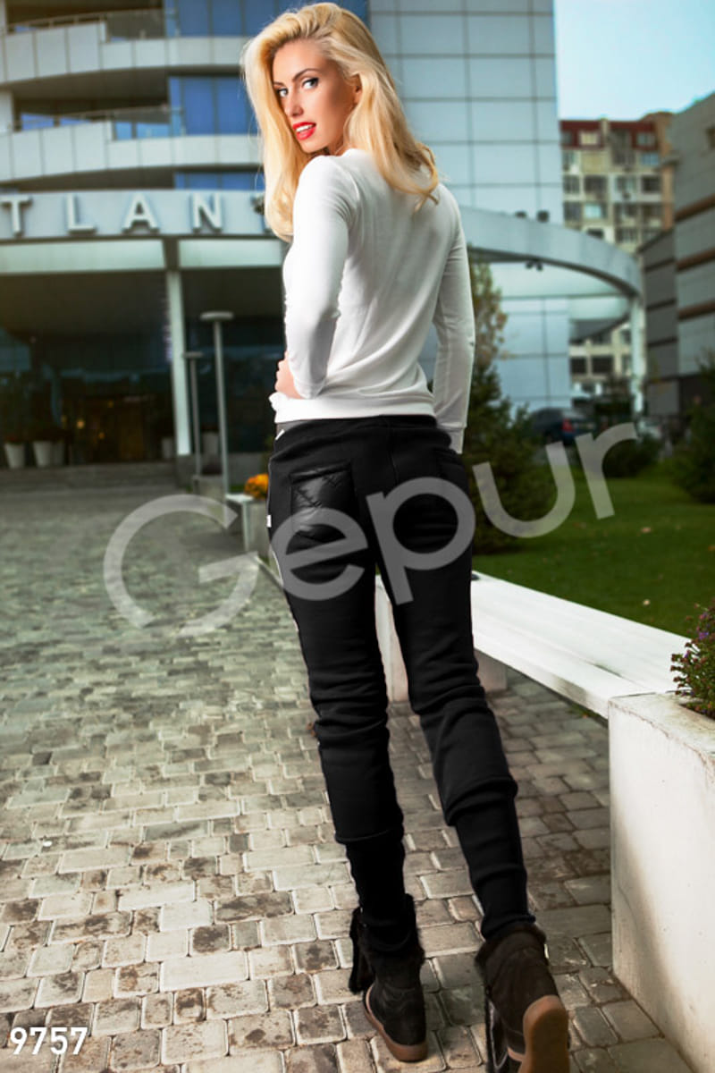 Теплые комбинированные брюки Party